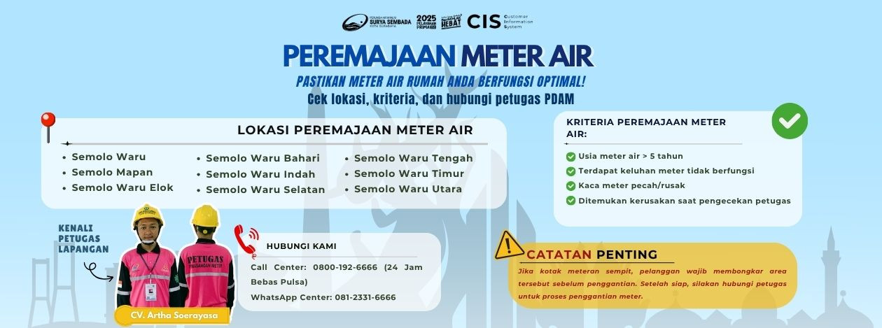 Ganti Meter Baru di Wilayah Semolo Waru
